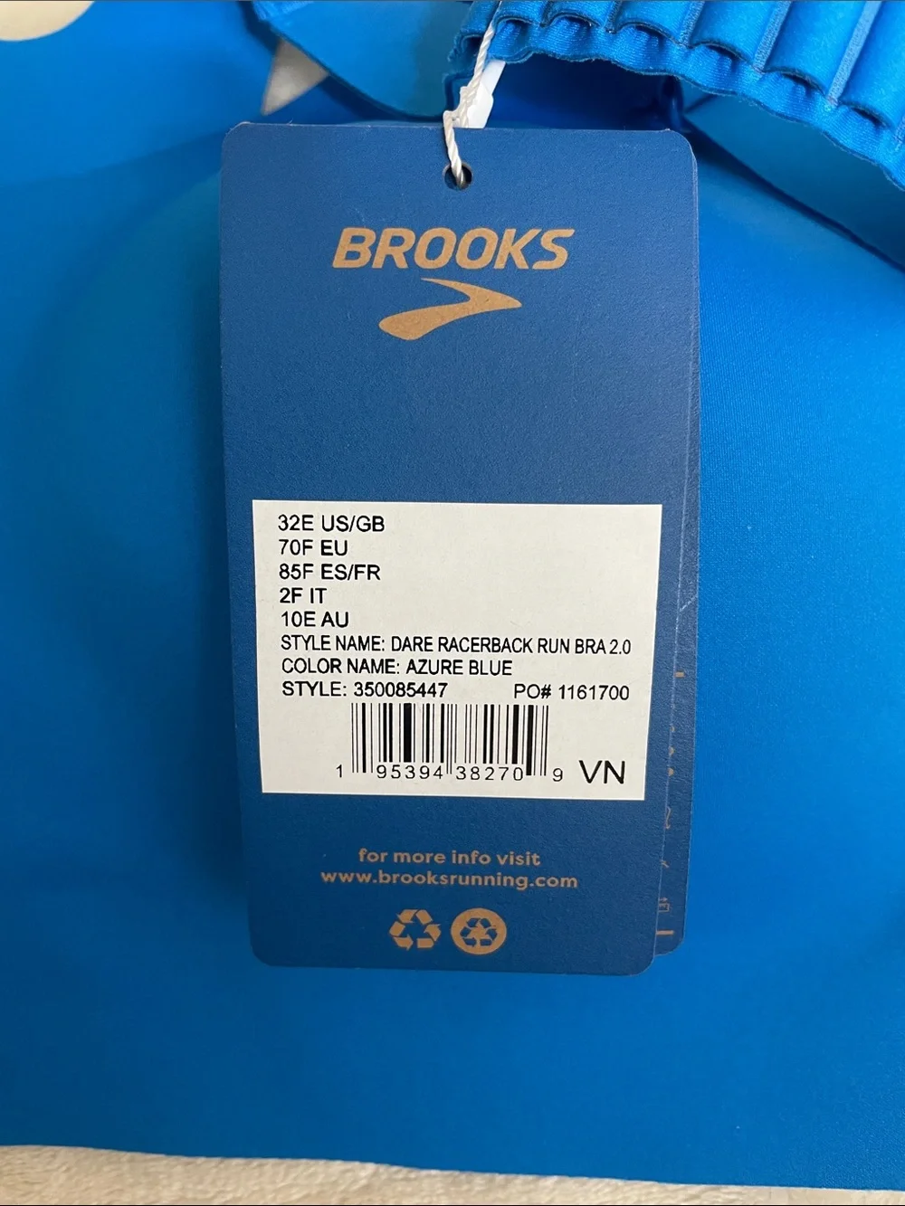 Brooks Dare Raceback run bra 2.0 NWT